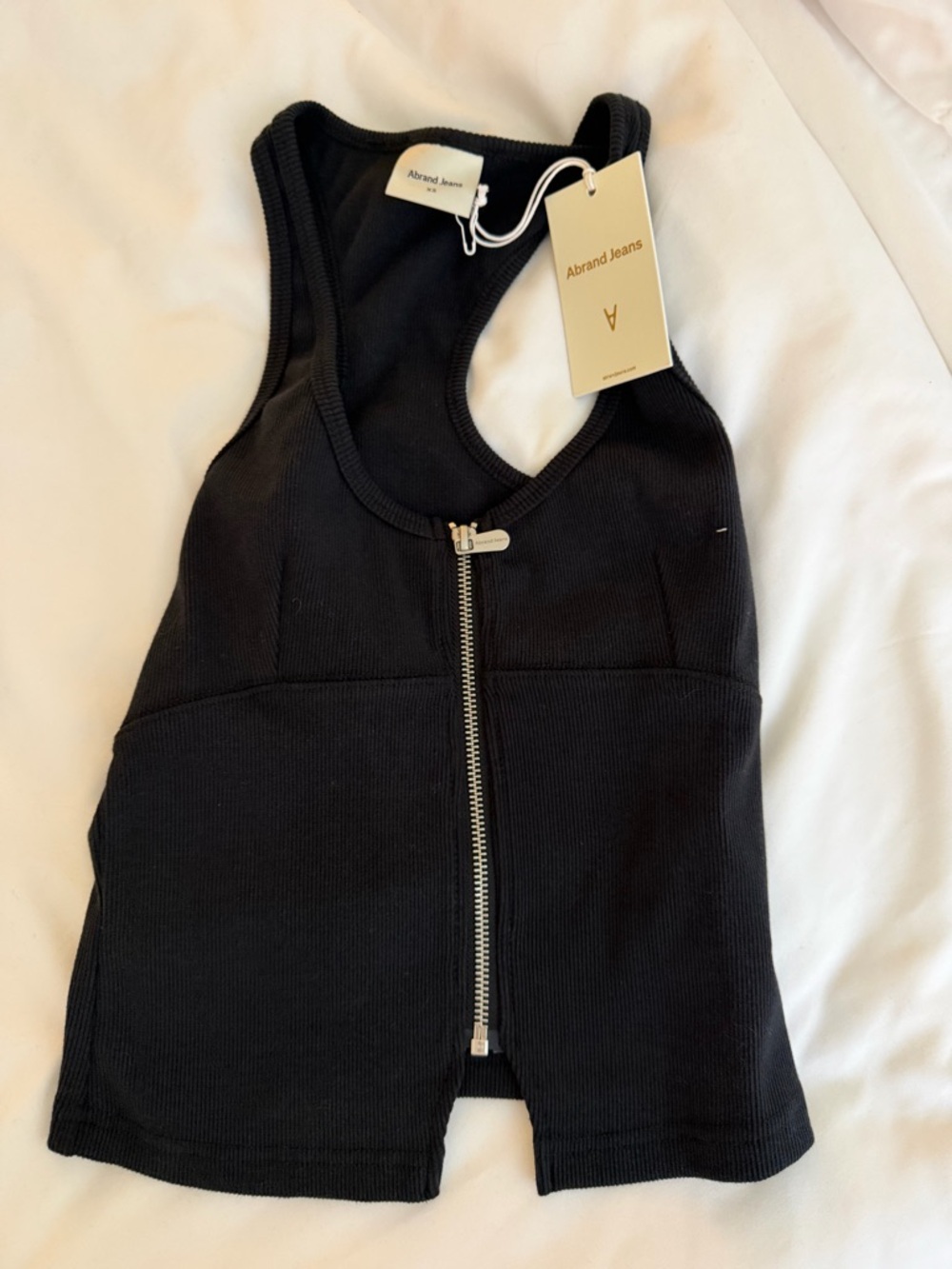 REVOLVE Black Ribbed Zip-Front Tank Top